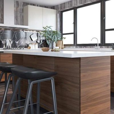 Large Wood Grainwhite Melamine Kitchen With Island Op19 M03 4 800x400